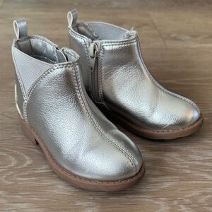 Silver Kids Ankle Boots